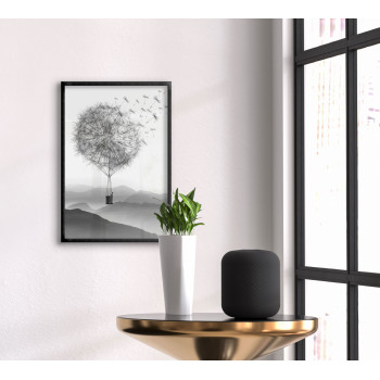 Luftballong Maskros - Svartvit Poster