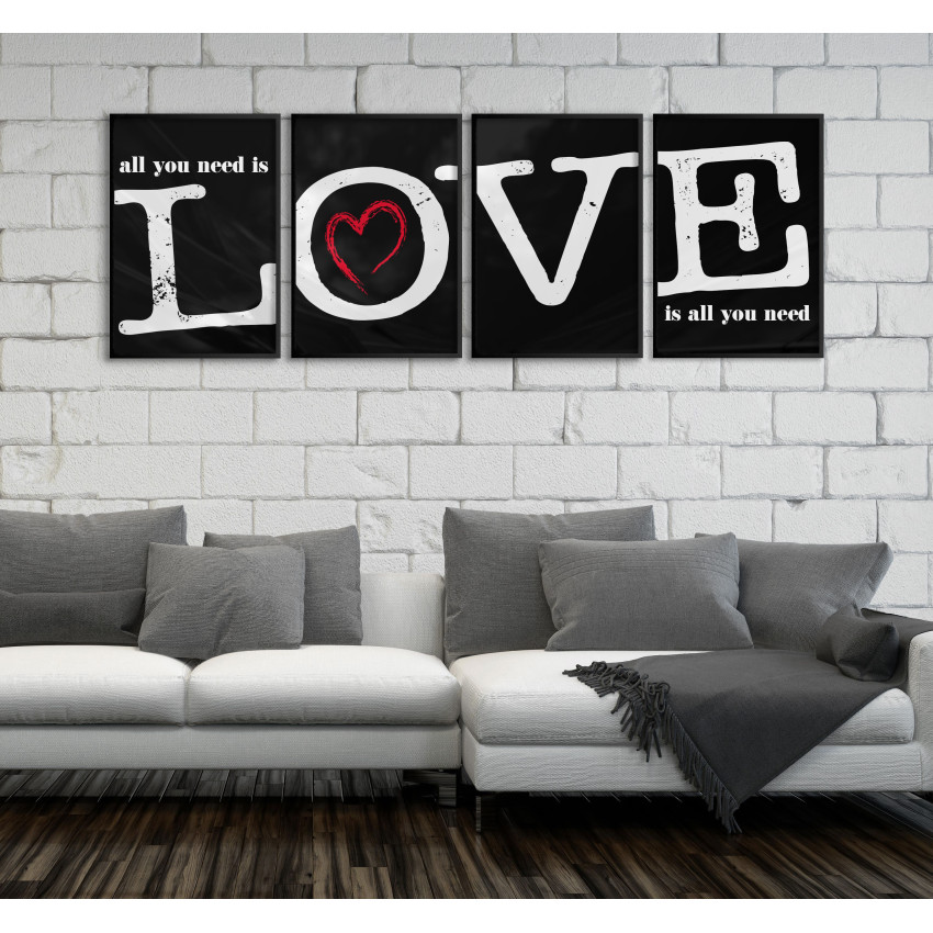 All You Need Is Love - Big Black and White Poster