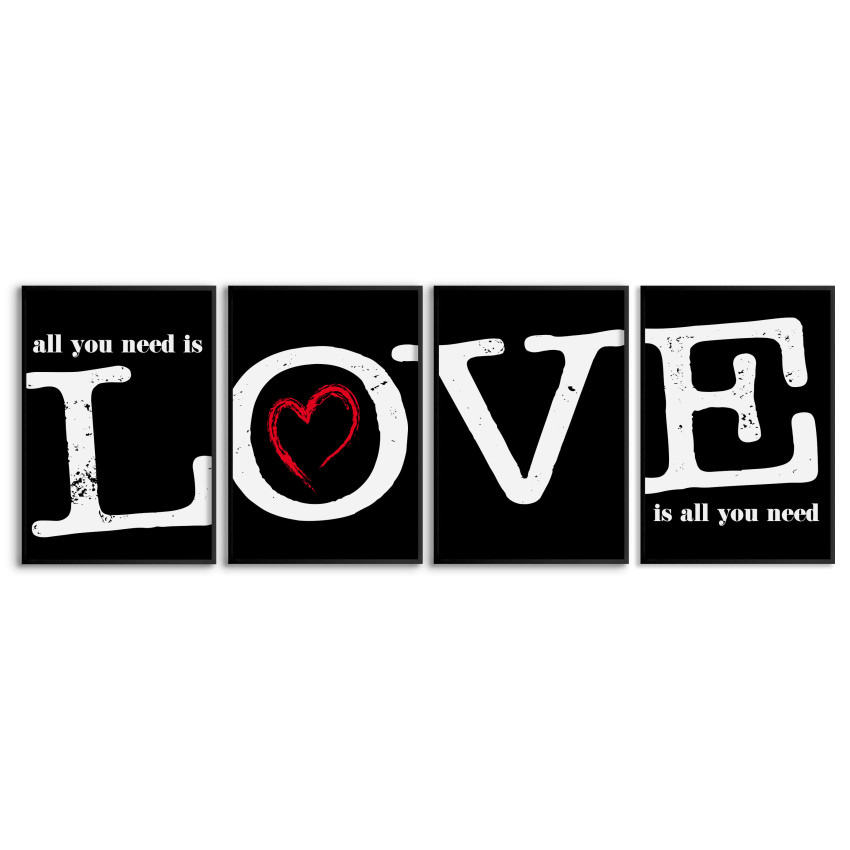 All You Need Is Love - Big Black and White Poster