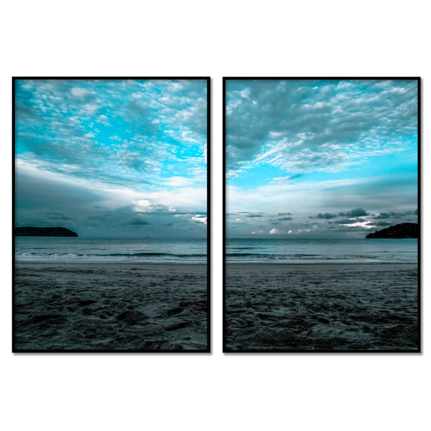 Beach and Ocean - Two Piece Turquoise Poster