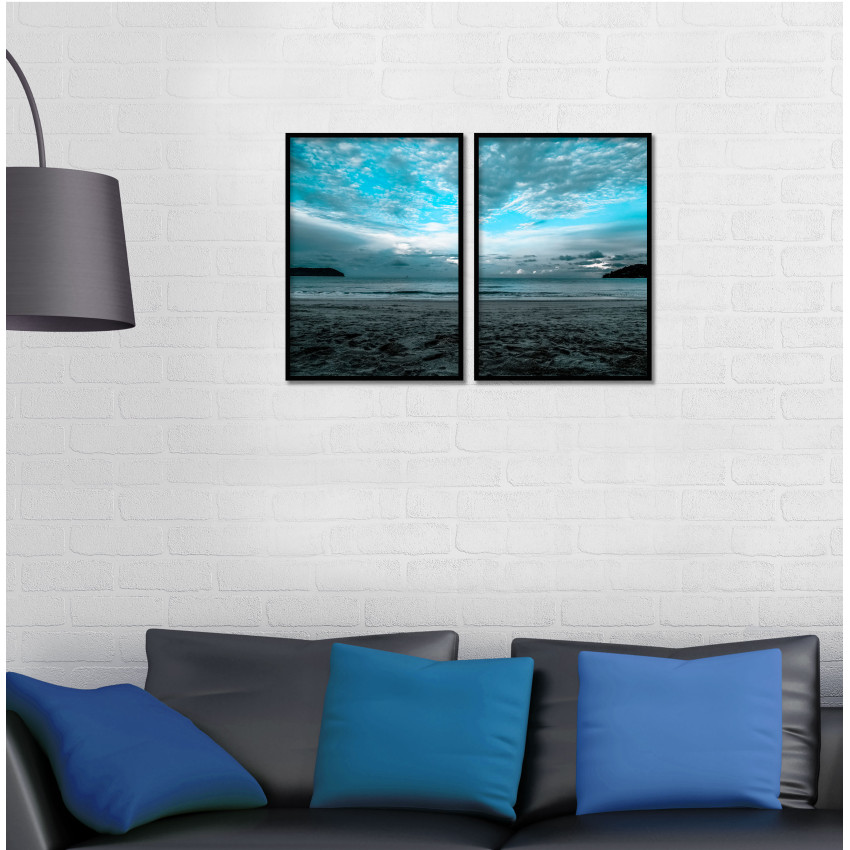 Beach and Ocean - Two Piece Turquoise Poster