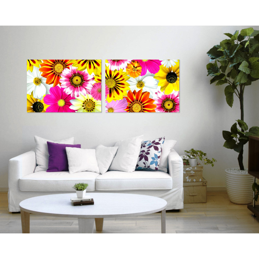 Vackra blommor - Stor poster tavla i två delar