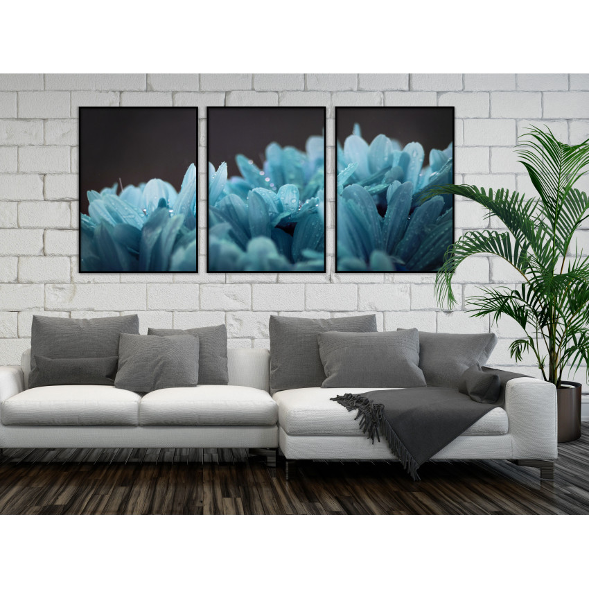 Beautiful Turquoise Flowers - Three Piece Poster