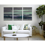Havsmotiv med turkosa vågor - Tavla i tre delar