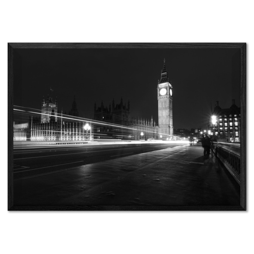 Big Ben i London - Stor Svartvit Poster