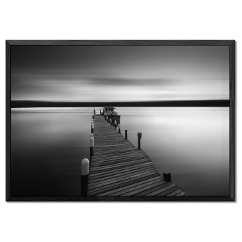 Brygga i Stilla Sjö - Svartvit Poster