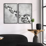 Kedja i närbild - Svartvit poster i två delar