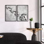 Kedja i närbild - Svartvit poster i två delar