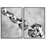Kedja i närbild - Svartvit poster i två delar