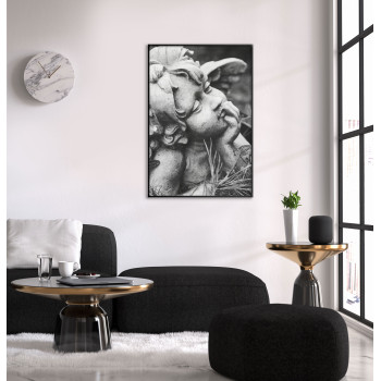 Barn Ängel Staty - Svartvit Poster