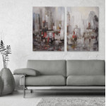 Stadsmotiv målning - Poster i två delar
