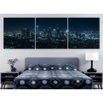 City Panorama at Night - Poster in Three Pieces