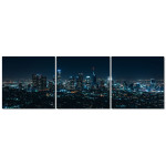 City Panorama at Night - Poster in Three Pieces