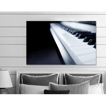 Klassiskt akustiskt piano - Svartvit Musik Poster