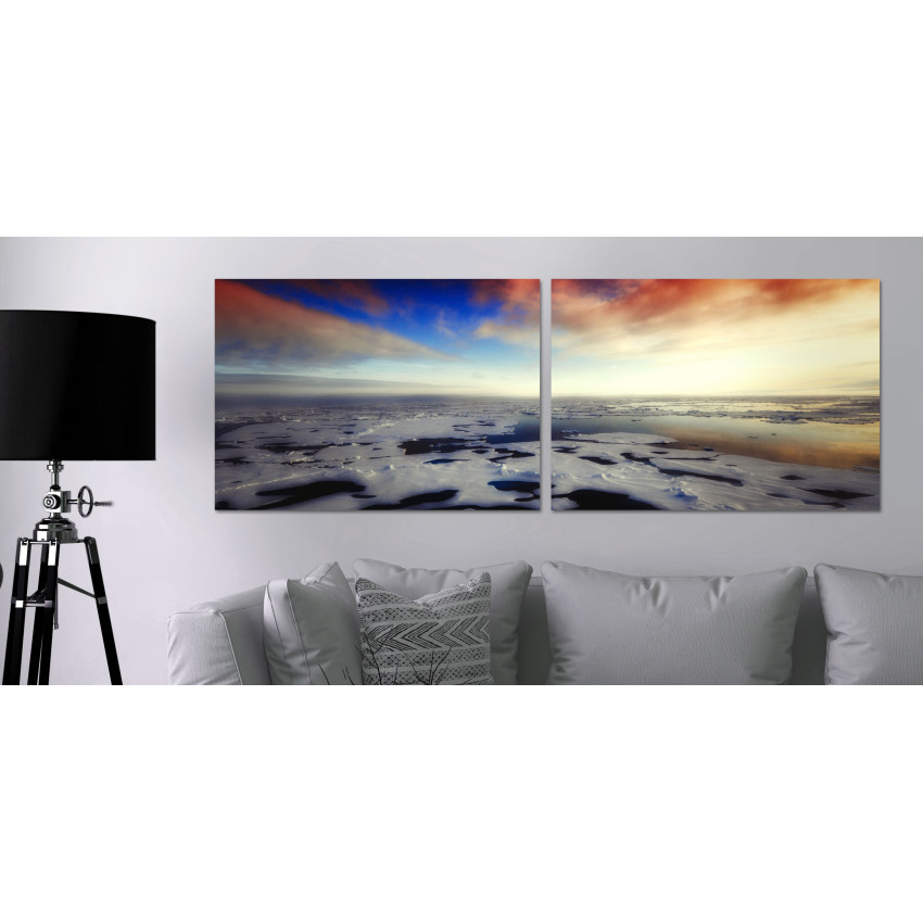 Kallt Havsmotiv - Postertavla i Tv&aring; delar