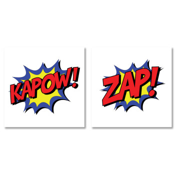 Comics Words - Two Piece Print