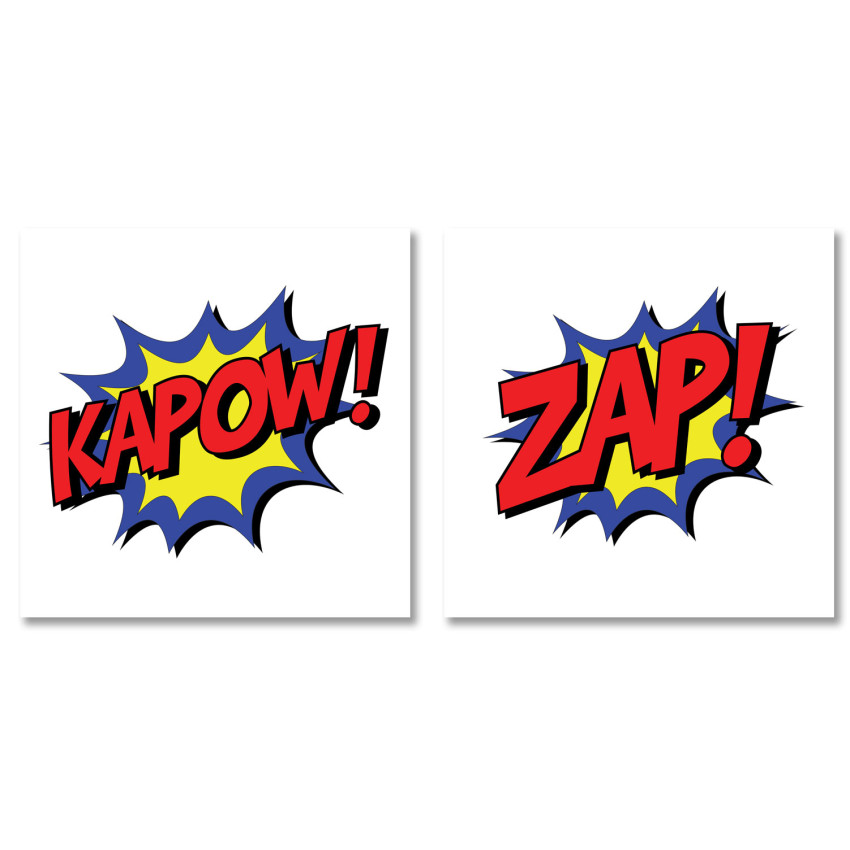 Comics words - Tvådelad affisch