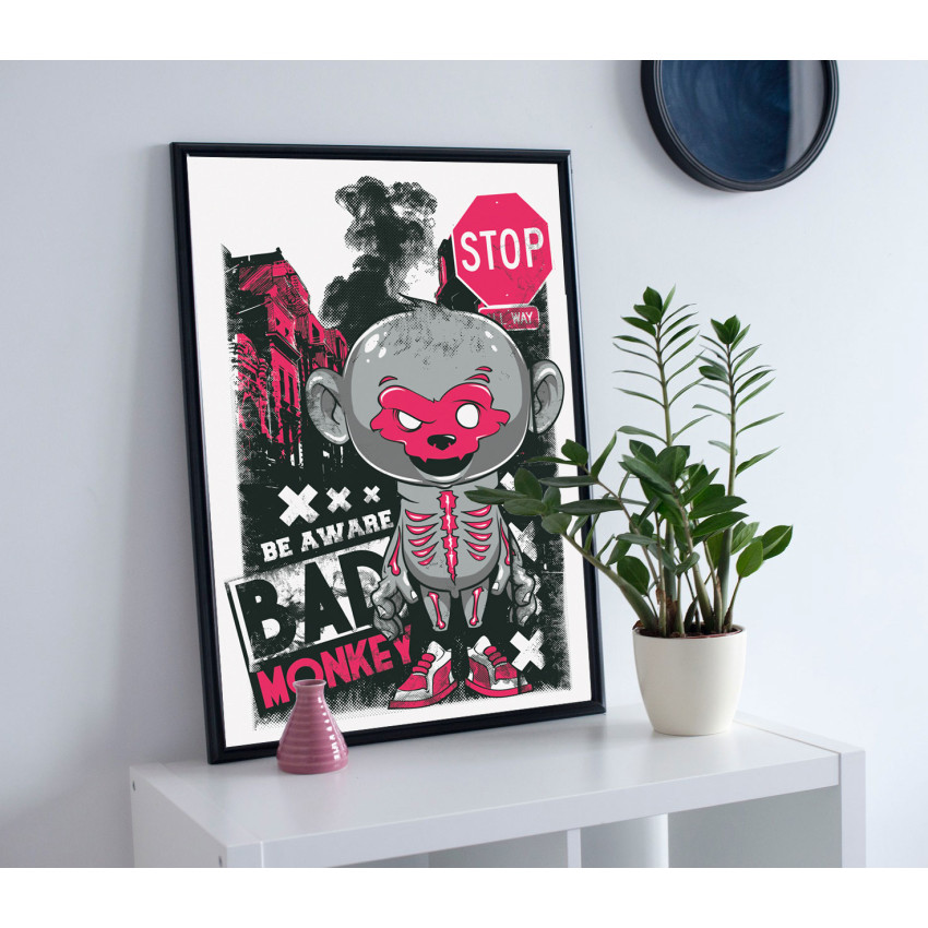 Cool Cartoon Bad Monkey - Poster