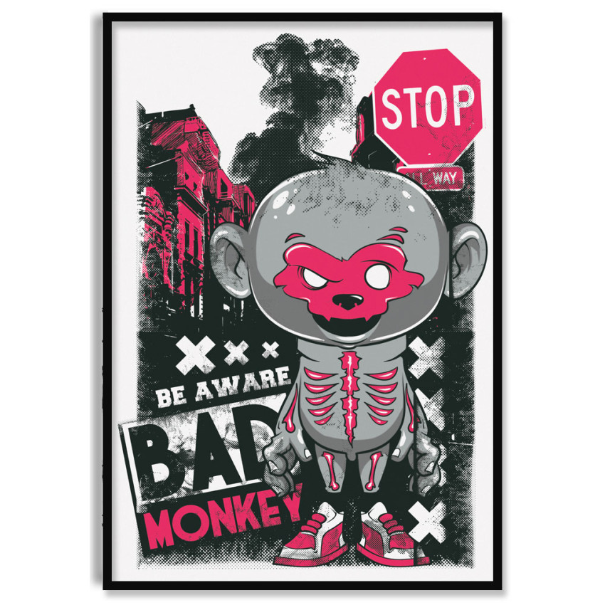Cool Cartoon Bad Monkey - Poster