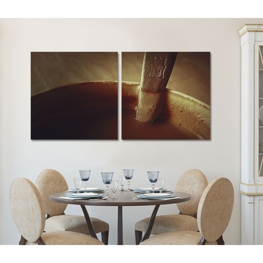 Kaffekopp - Tavla i Tv&aring; delar