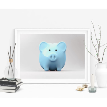 Gullig gris - Turkos fashion poster