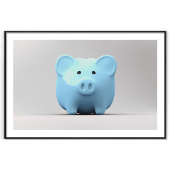 Gullig gris - Turkos fashion poster