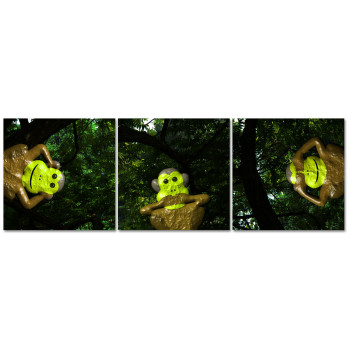 Deaf Dumb Blind Monkeys - Poster in Three Pieces