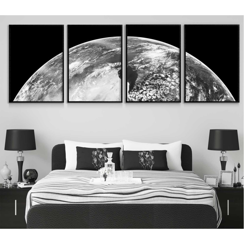 Jorden fr&aring;n rymden 50x70cm x 4 panorama posters
