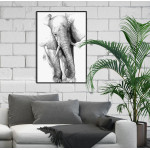 Elephant Sketch - Simple Black and White Poster