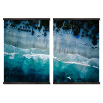 Exotisk strand från ovan - Turkos poster / tavla