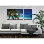 Exotic Palm Trees and Beach - Classic Poster in Three Pieces