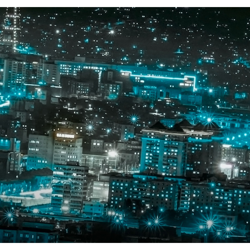 Panorama tavla - Stadsmotiv posters i fyra delar