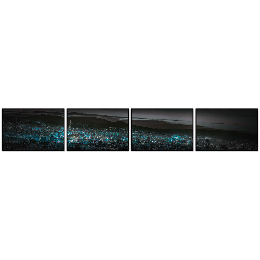 Panorama tavla - Stadsmotiv posters i fyra delar