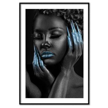 Fashion girl in teal 50x70cm abstract poster