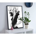 Fashion Kvinna - Svartvit Enkel Poster