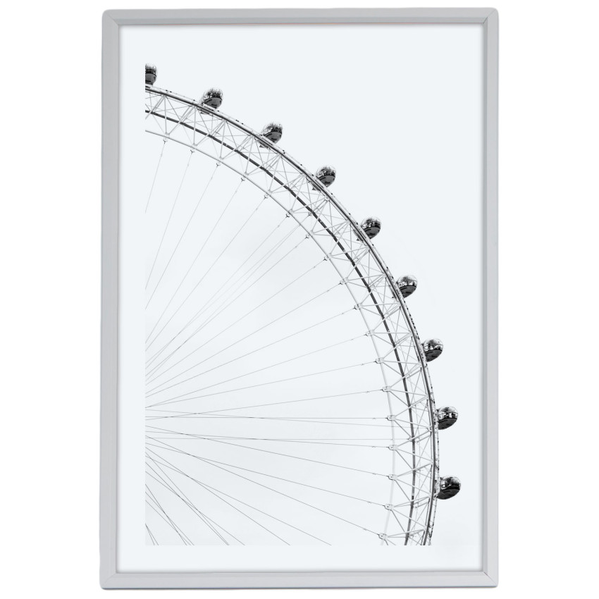 Ferris Wheel - Black and White Poster