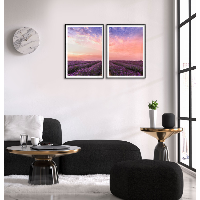 Field full of Purple Flowers - Two Piece Poster