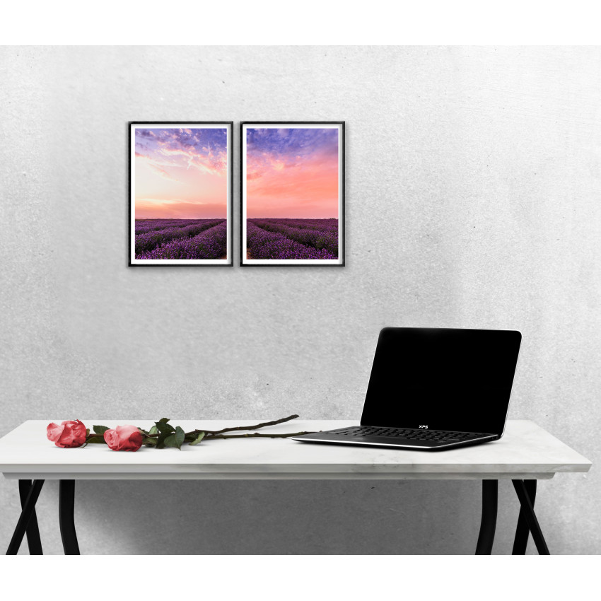 Field full of Purple Flowers - Two Piece Poster