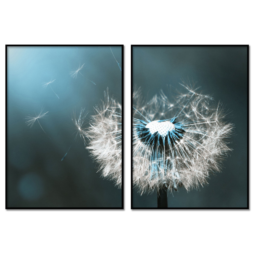 Flower - Two Piece Turquoise Poster