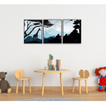 Giraff i silhuett 50x70cm x 3 posters