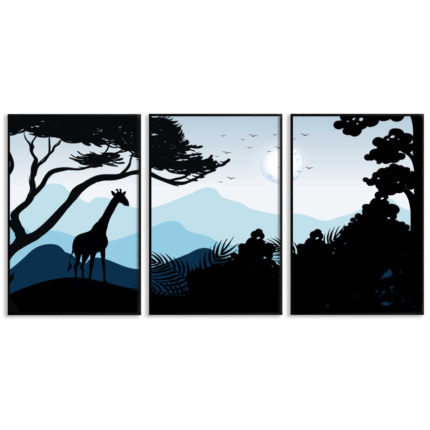 Giraff i silhuett 50x70cm x 3 posters