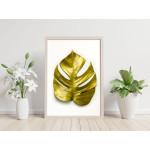Monstera i guld (50x70cm) - Poster med fri frakt