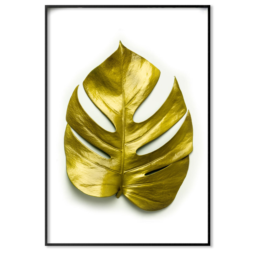 Monstera i guld (50x70cm) - Poster med fri frakt