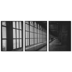 Hallway - Black and White Three Piece Poster