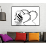 Handcluffs Heart - Black and White Poster