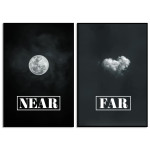 Hjärta och måne - Poster med text 