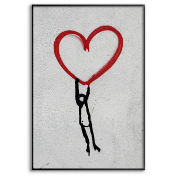 Hjärta och streckgubbe - Enkel kärlek poster