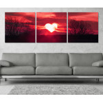 Heart Sunset - Poster in Three Pieces