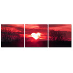 Heart Sunset - Poster in Three Pieces