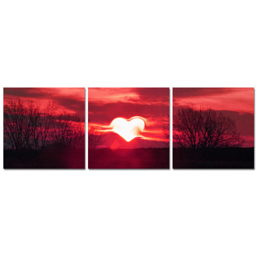 Heart Sunset - Poster in Three Pieces